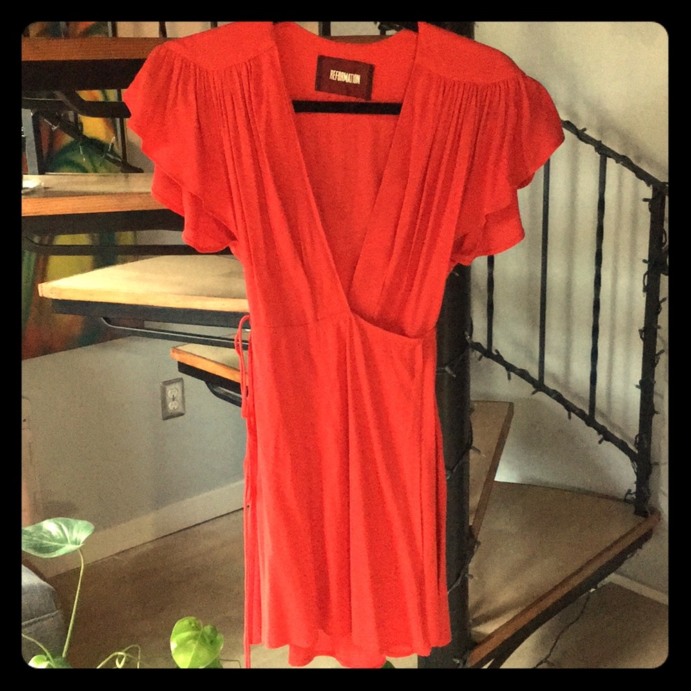 Reformation Mini Wrap-Around Dress
